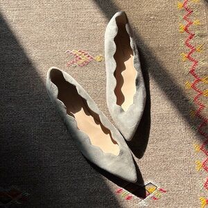 Gray Suede Flats Made in Italy